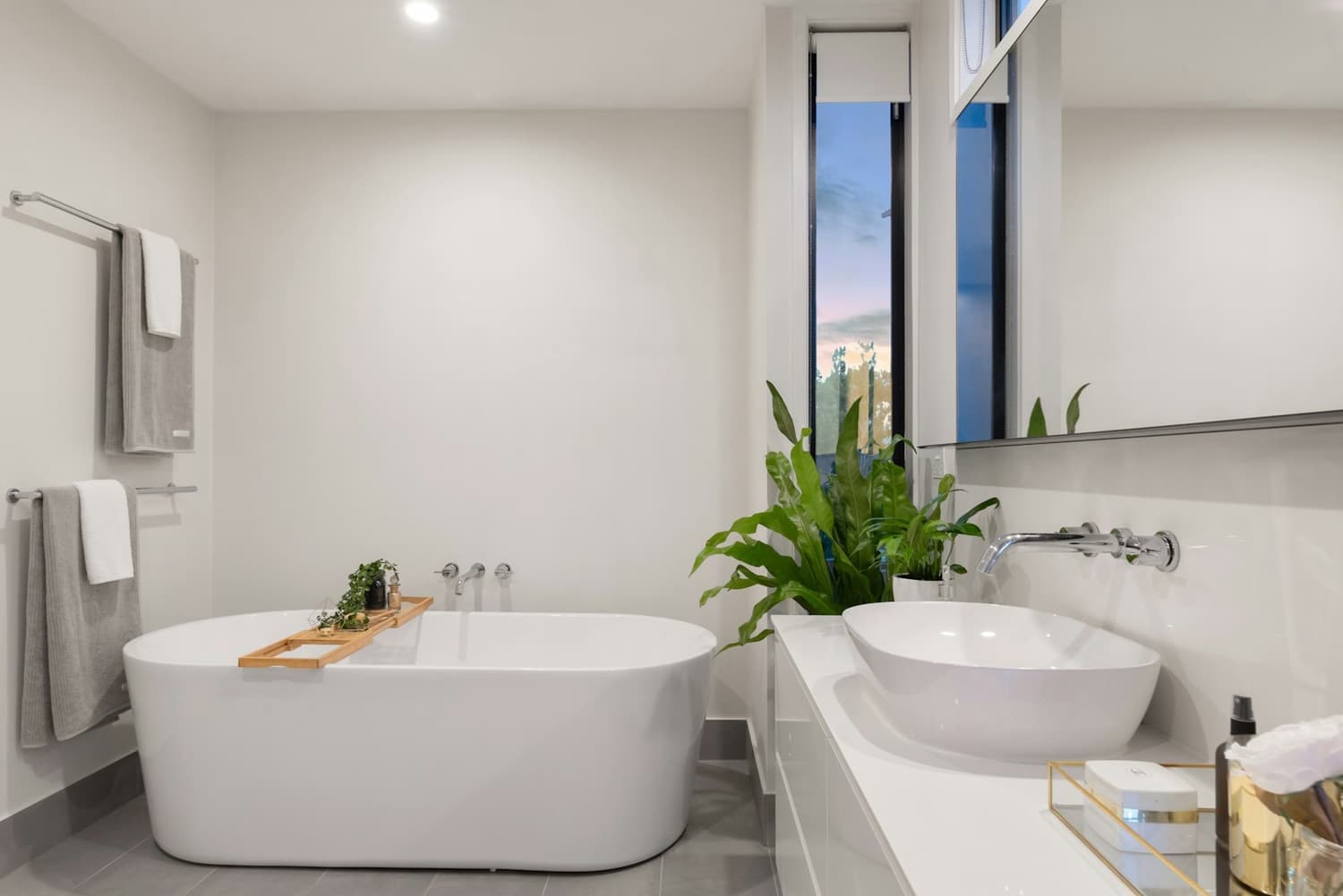 Bathroom with soaking tub