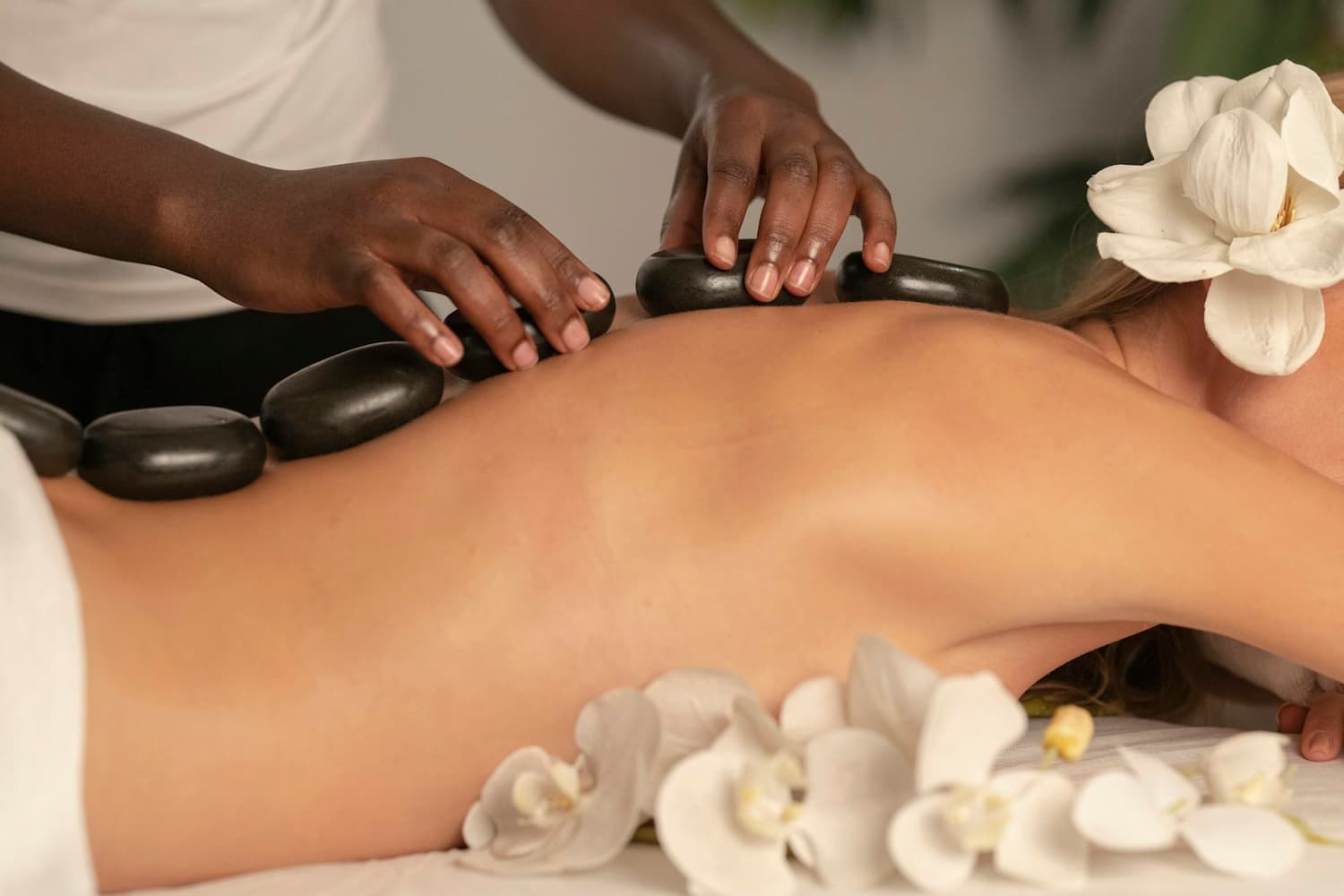 Warm stone therapy